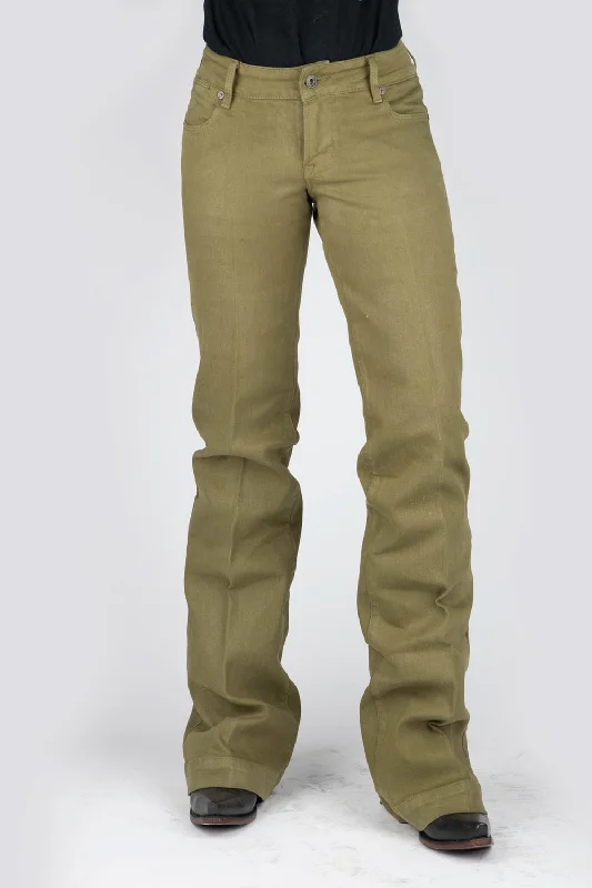 Stetson Womens 214 Trouser Fit Olive Cotton Blend Jeans Trousers Modern Contemporary