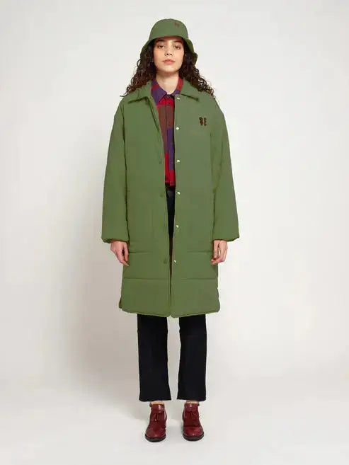 Long Padded Coat Cape Coat Herringbone Coat Tweed Coat
