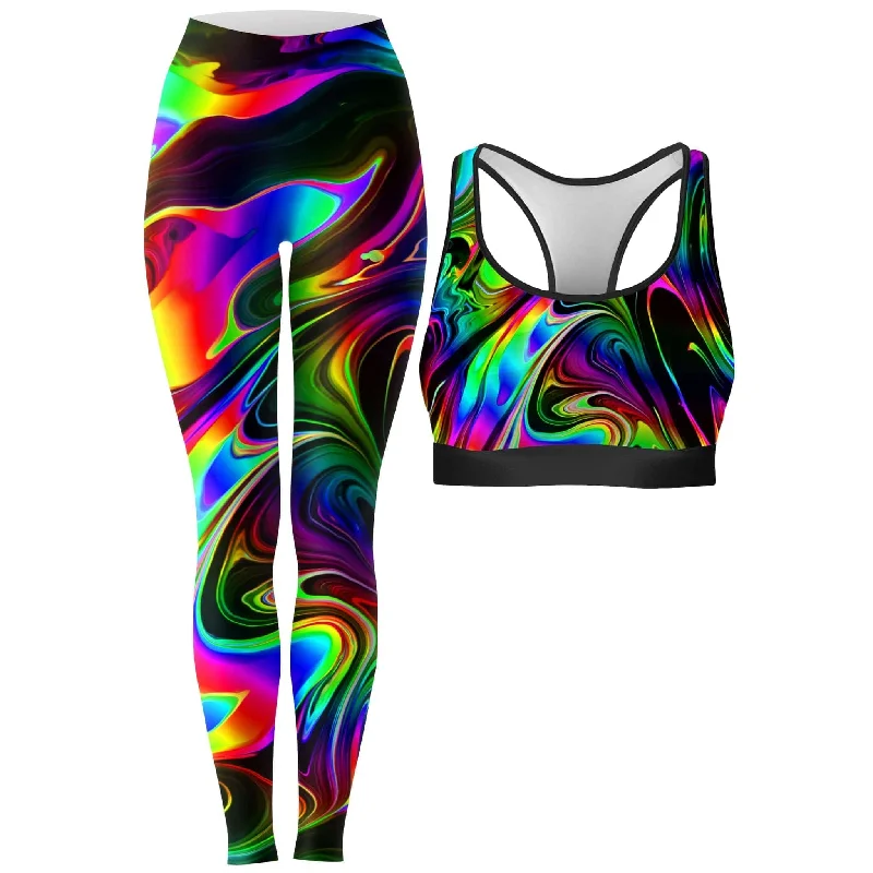 That Glow Flow Rave Bra and Leggings Combo Stylish Everyday Leggings
