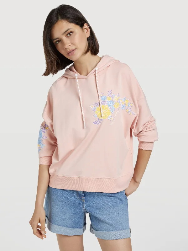 Sweatshirt With Hoodie And Graphic Print Hoodie with Color Block Contrast Stylish