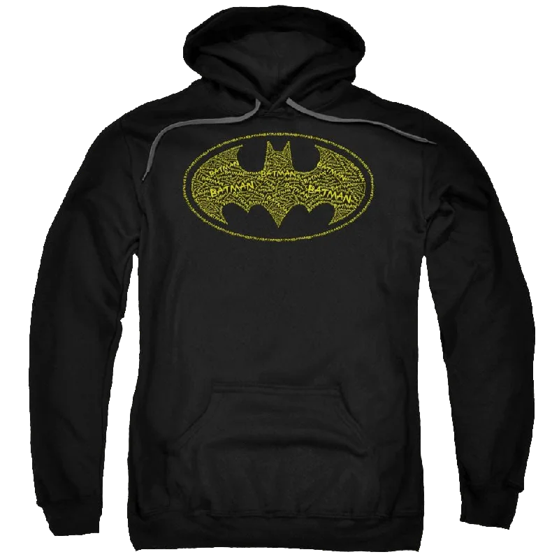 Batman Type Logo - Pullover Hoodie Lapel Neck Sweater