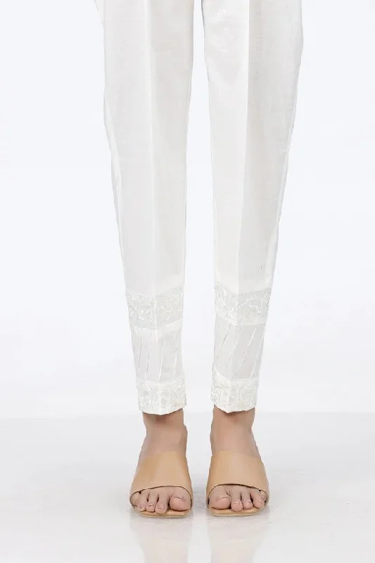 Lakhany 01 Piece Cambric Trousers LSM-T-2522-White Trousers Party Sparkling