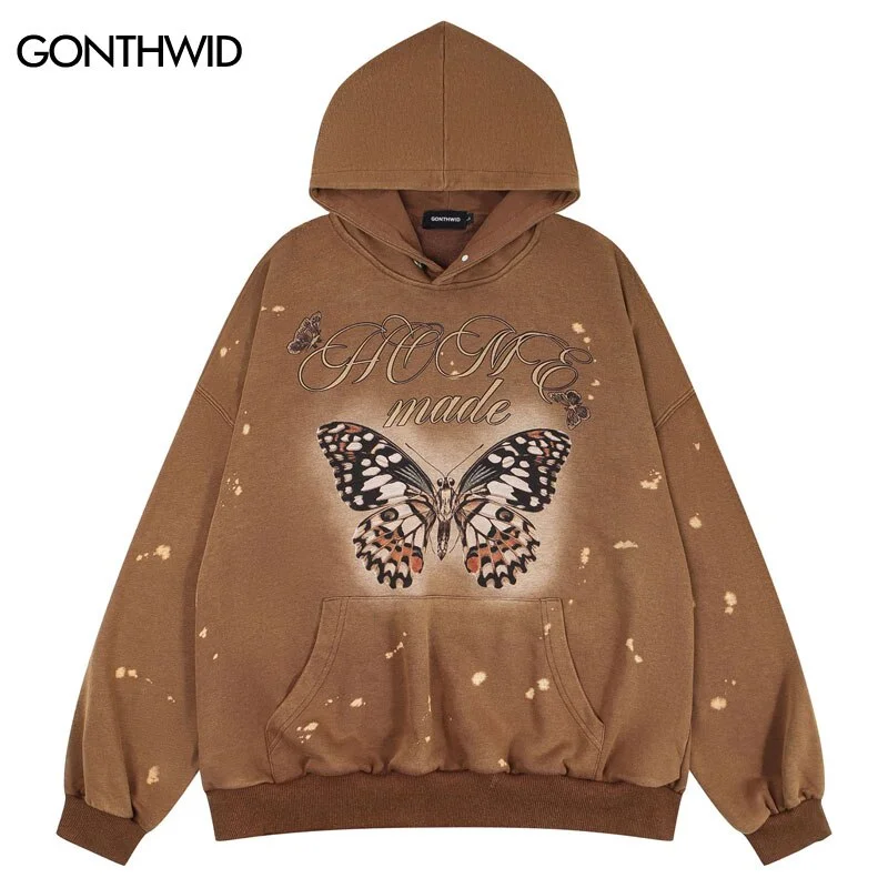 Hip Hop Vintage Hoodie Sweatshirt Retro Butterfly Print Oversized Hooded Sweatshirt 2023 Harajuku Casual Loose Hoodies Hoodie with Sequins Glamorous Eye-catching Hip Hop Vintage Hoodie Sweatshirt Retro Butterfly Print Oversized Hooded Sweatshirt 2023 Harajuku Casual Loose Hoodies Hoodie with Sequins Glamorous Eye-catching