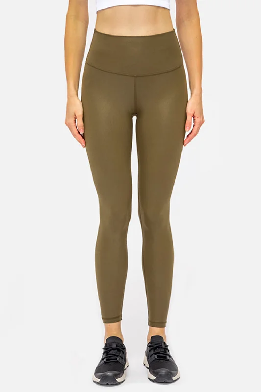 High Rise Fitness Leggings Trendy Faux Suede Leggings
