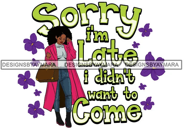 Afro Lola Queen Quotes Purse Elegant Long Coat Fashion Style Logo Banner B/W SVG JPG PNG Vector Clipart Cricut Silhouette Cut Cutting Parka Down Jacket Wool Coat
