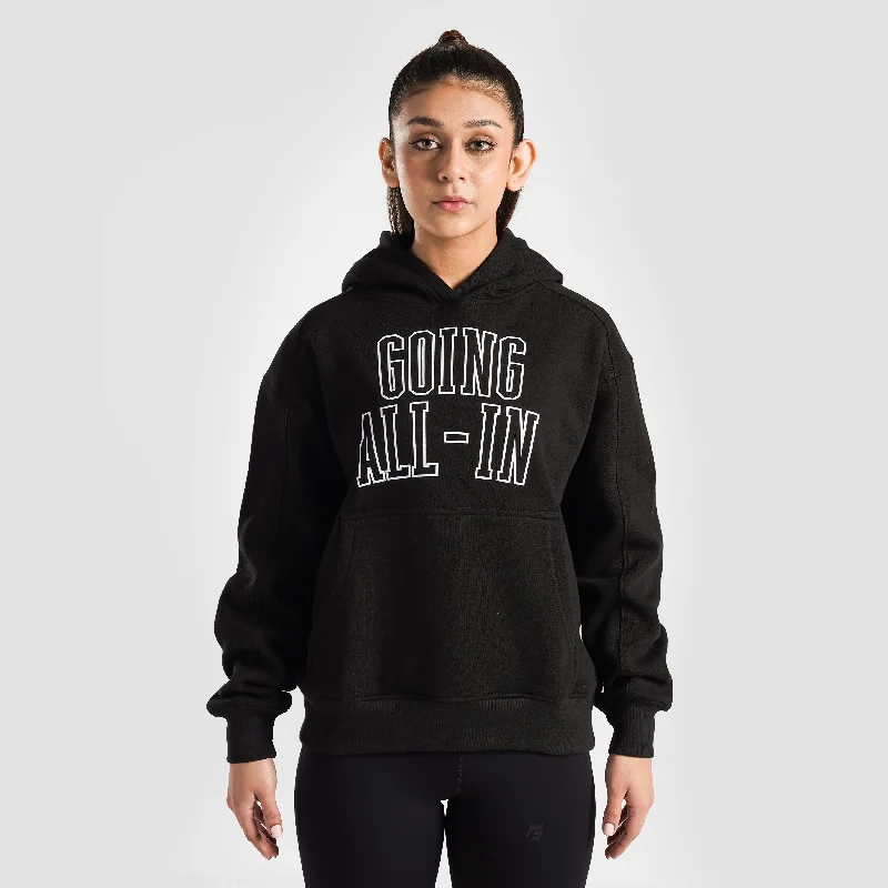 Empower Regular Hoodie (Black) Hoodie with Raglan Sleeves Sporty Comfortable