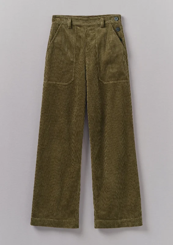Annie Organic Cord Full Length Trousers | Barley Trousers Wedding White