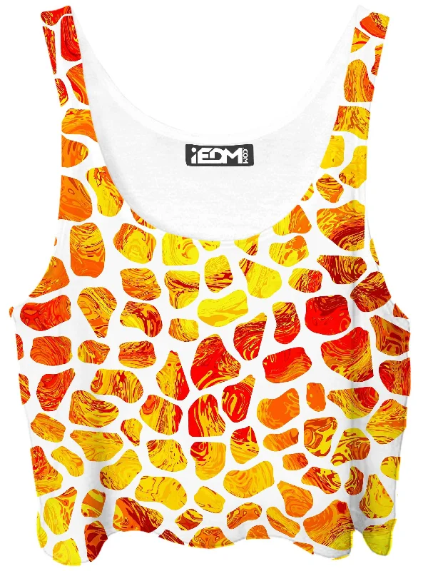 Giraffe Pattern Crop Top Striped Floral Plaid
