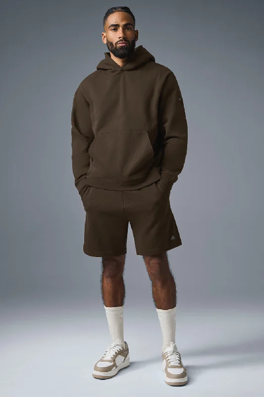 Renown Heavy Weight Hoodie - Espresso Hoodie with Hem Ribbing Snug Secure