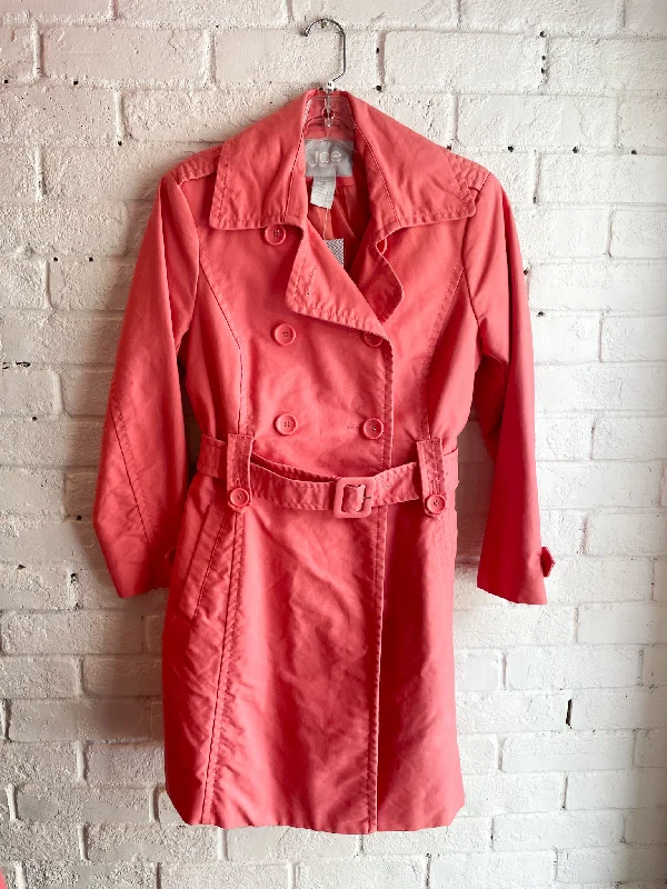 Joe Fresh Pink A-Line Cropped Sleeve Cotton Trench Coat - Small Kimono Robe Cloak