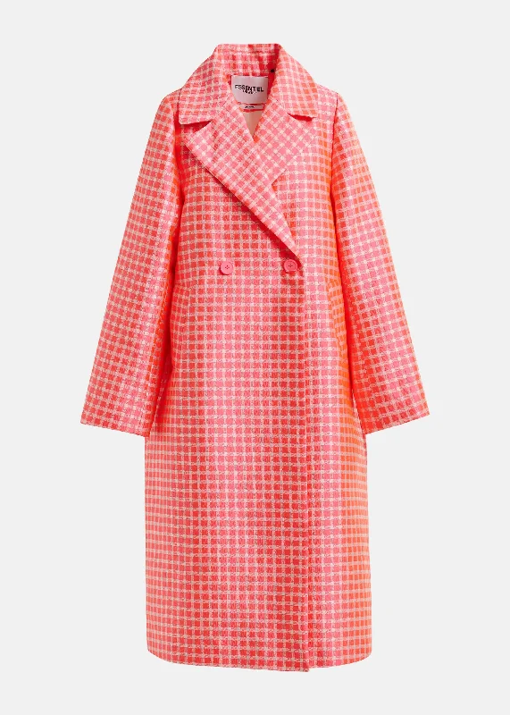 ESSENTIEL Pink Oversized Coat Rayon Velvet Corduroy