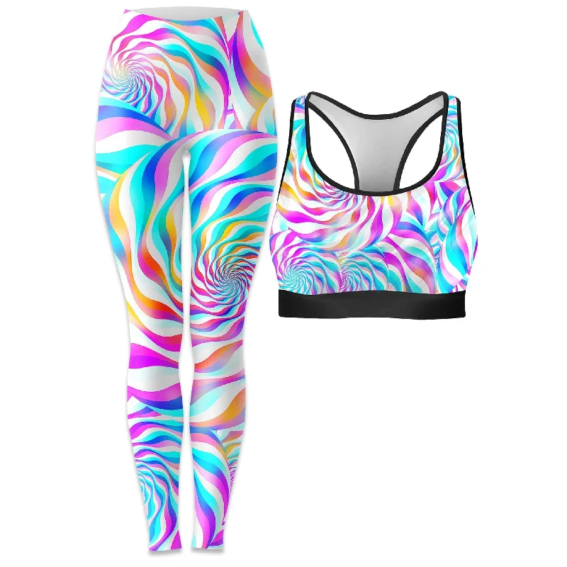 Cloud Surfing Rave Bra and Leggings Combo Cozy Yoga Compression Leggings