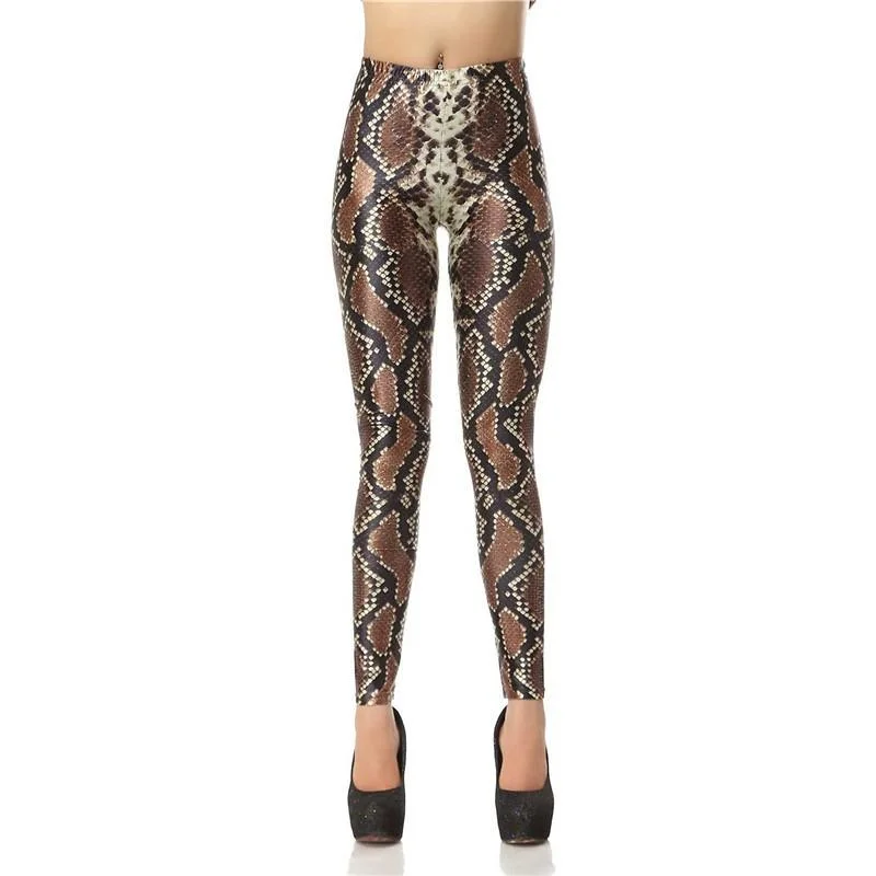 Digital Snakeskin Leggings Stylish Stretch Pants Leggings