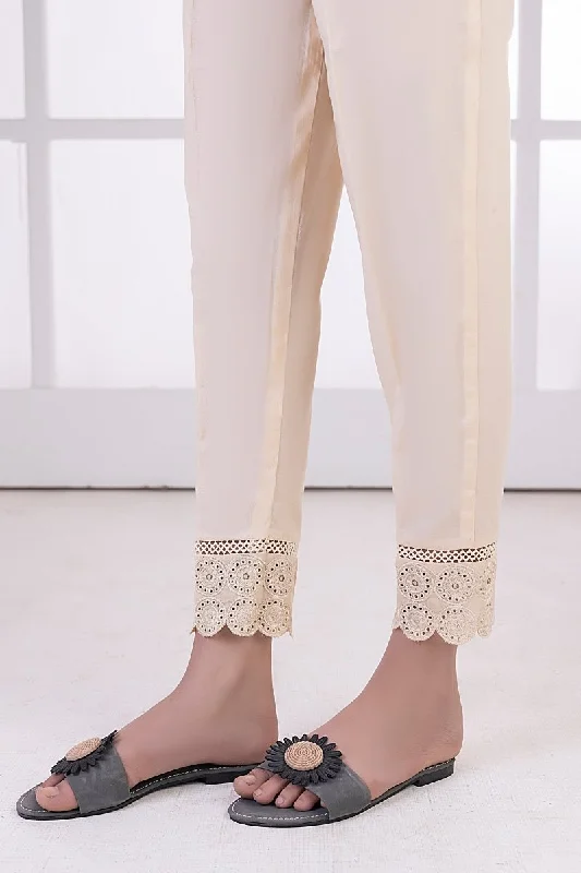 Lakhany 01 Piece Embroidered Trousers - LSM-T-3098 (BG) High Waist Slim Fit Ankle Length Lakhany 01 Piece Embroidered Trousers - LSM-T-3098 (BG) High Waist Slim Fit Ankle Length