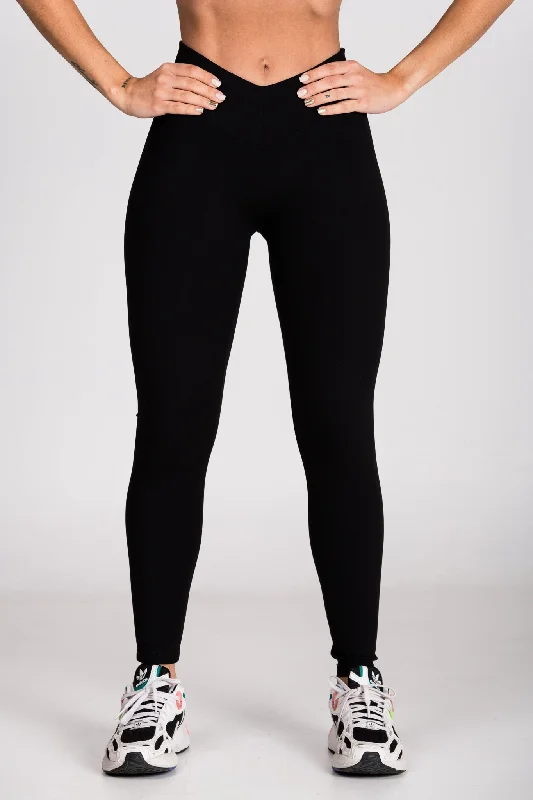 LYOM™ Air Space Leggings - Black Trendy Leather-Look Workout Leggings