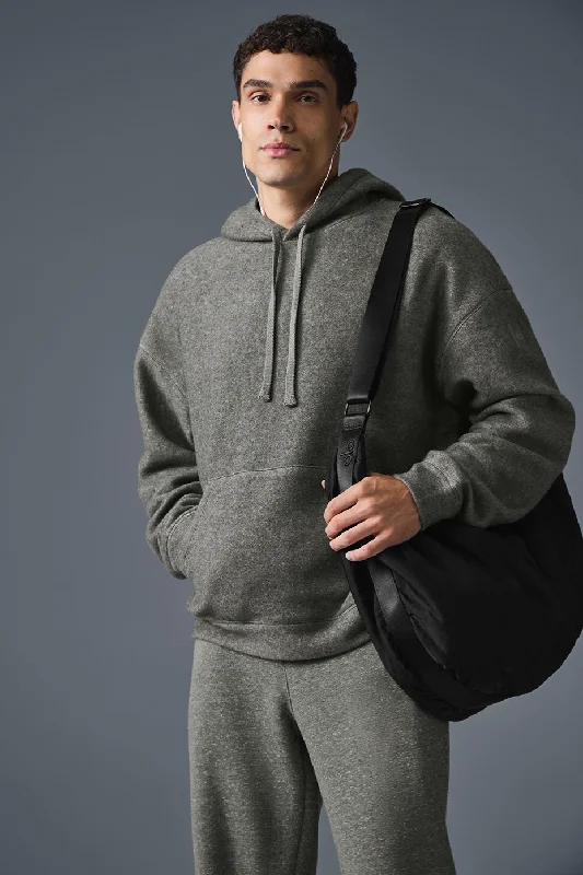 Triumph Restore Hoodie - Grey Triblend Hoodie with Exposed Zipper Edgy Industrial