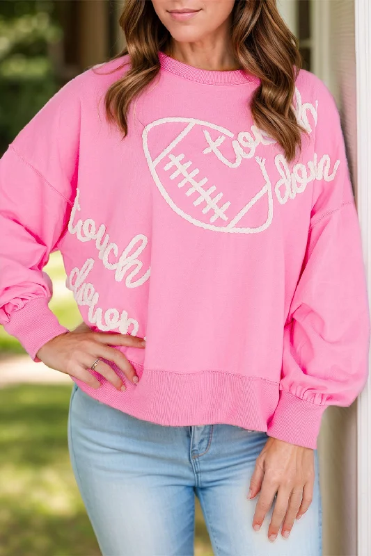 Hazel Blues® | Football & Letter Round Neck Long Sleeve Sweatshirt Hoodie Crop Top Short Trendy Hazel Blues® | Football & Letter Round Neck Long Sleeve Sweatshirt Hoodie Crop Top Short Trendy