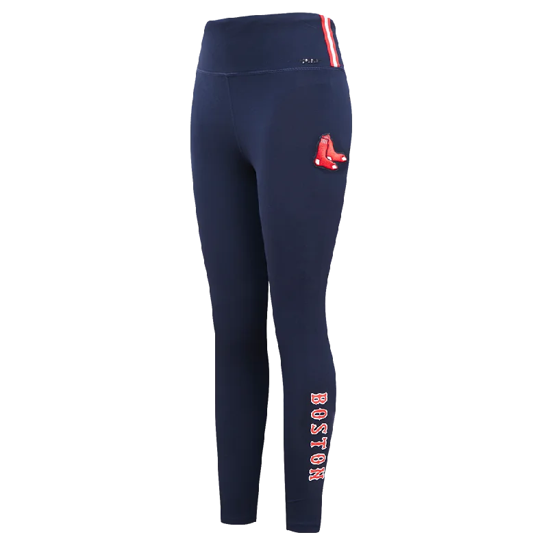 LEGGINGS MLB BOSTON RED SOX CLASSIC ESSENTIALS PARA MUJER Comfortable Fleece-Lined Leggings