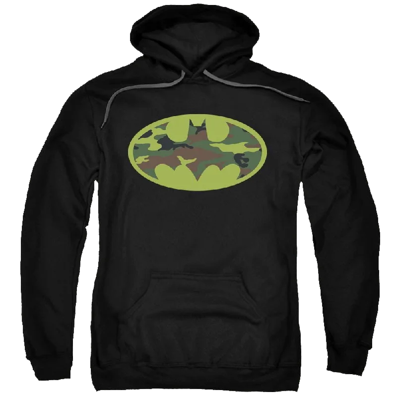 Batman Camo Logo - Pullover Hoodie Lantern Sleeve Elegant