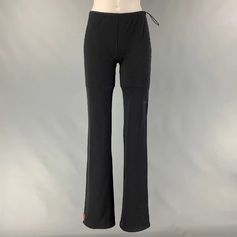 PRADA Size S Black Solid Drawstring Leggings Fashionable Tummy Control Leggings