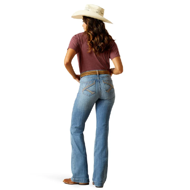 10051614 Ariat Women's High Rise Alice Slim Trouser Jean - Glendale Trousers Elastic Waist Soft 10051614 Ariat Women's High Rise Alice Slim Trouser Jean - Glendale Trousers Elastic Waist Soft