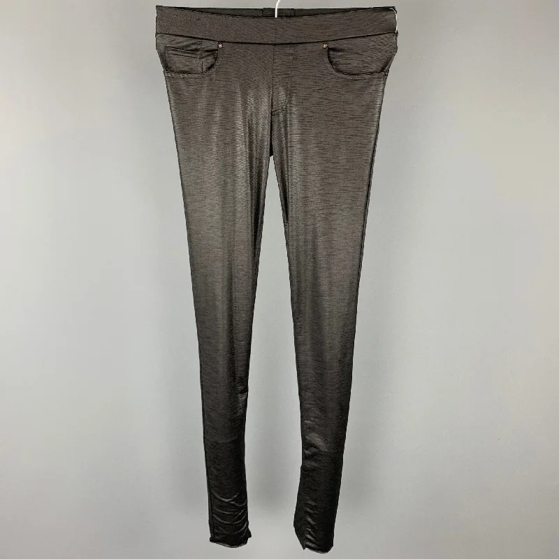 MANIAC CORP Size 1 Black Polyester / Rayon Leggings Fashionable Full-Length Active Leggings