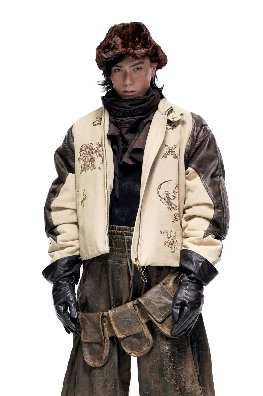 Leather Totem Coat Coat Overcoat Trench Coat