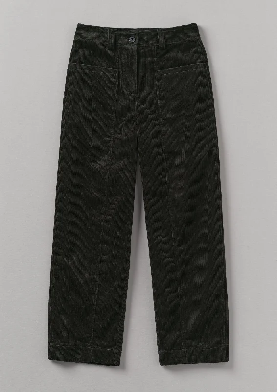 Panelled Organic Cord Trousers | Brown Slate Trousers Office Stylish