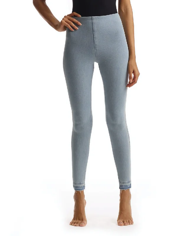 All-Day Denim Legging | Faded Blue Fashionable Leather-Look Leggings