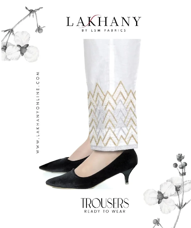Lakhany 01 Piece Embroidered Stitched Trousers LSM-T-1603-White Trousers Winter Warm Lakhany 01 Piece Embroidered Stitched Trousers LSM-T-1603-White Trousers Winter Warm