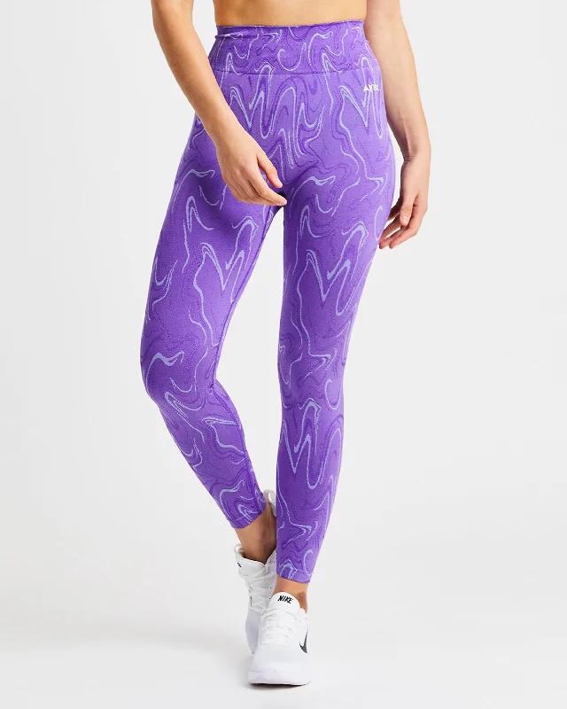 Velocity Seamless Leggings - Purple Stylish Sweat-Proof Leggings