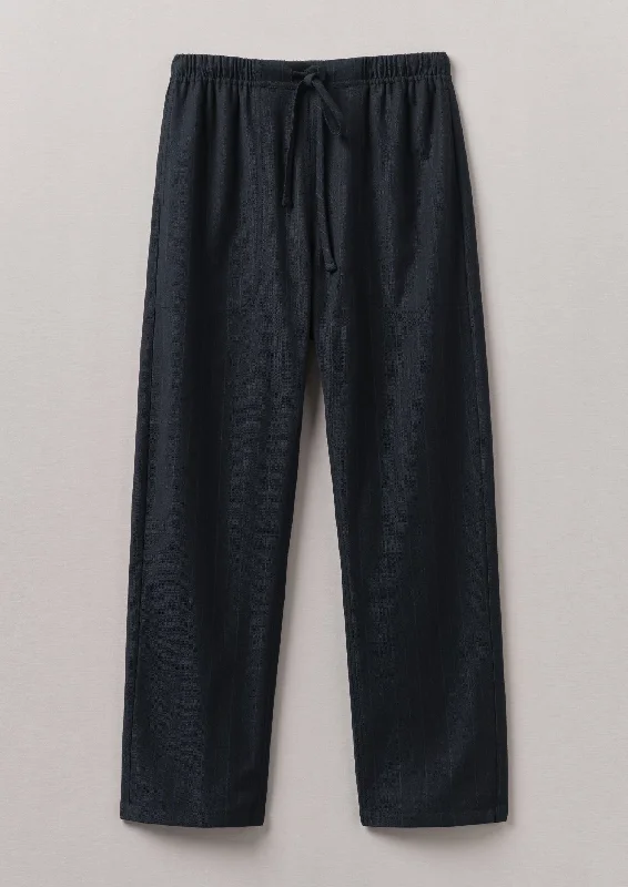 Suki Panelled Wool Cotton Trousers | Dark Indigo Trousers Pleated Formal