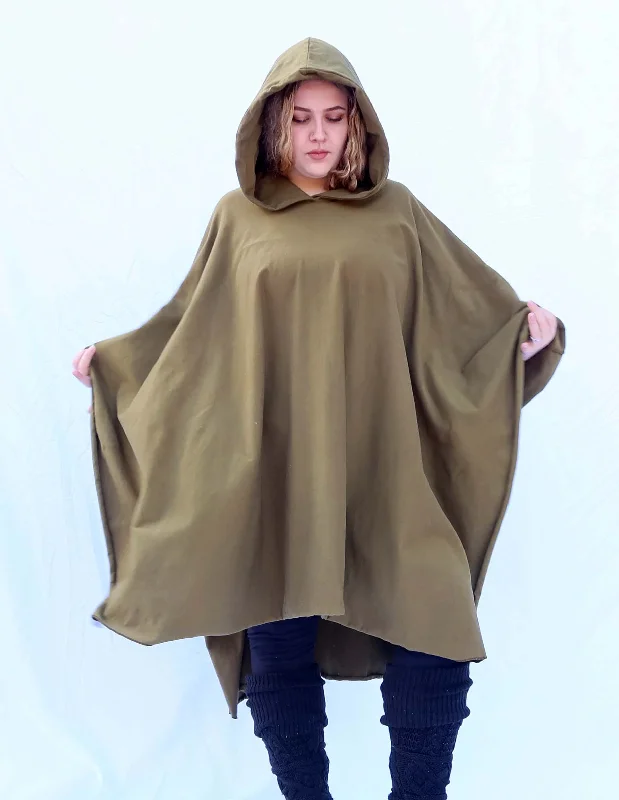Beach Bum Hoodie Below Knee Cape Hoodie with Ribbed Cuffs Snug Fit Comfort