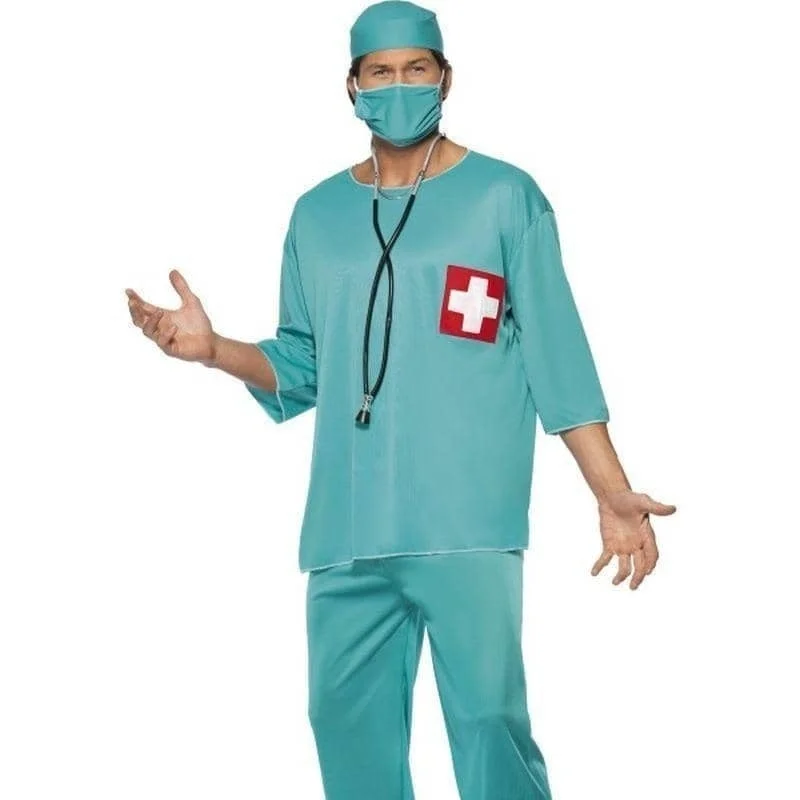 Surgeon Costume Adult Green Tunic Trousers Cap Mask Trousers Review Highly