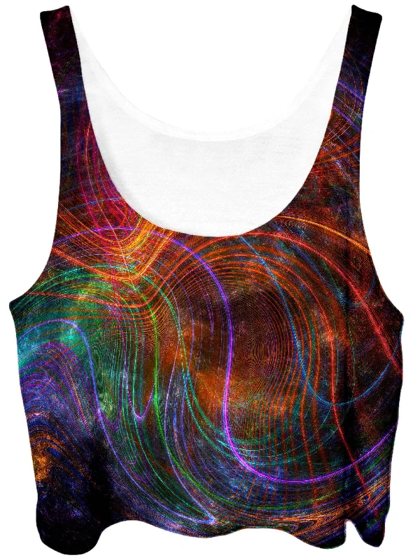 Fractalized Crop Top Elegant Classic Vintage