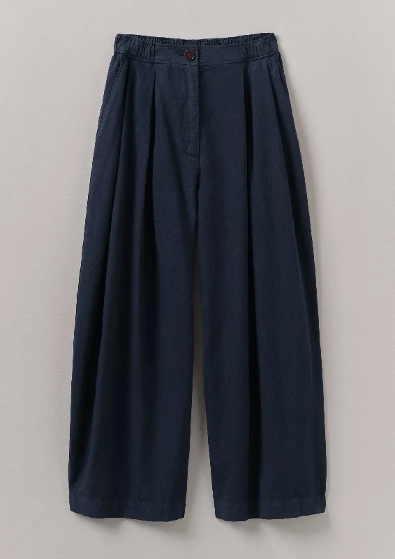 Cotton Linen Canvas Wide Leg Trousers | Anthracite Cropped Trousers Casual Linen