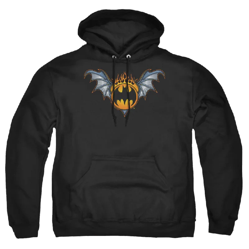 Batman Bat Wings Logo - Pullover Hoodie Slim Sleeve Pullover
