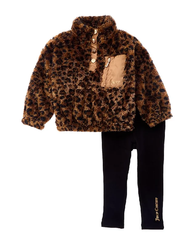 Juicy Couture 2pc Sherpa Pullover & Legging Set Alpaca Blend Soft