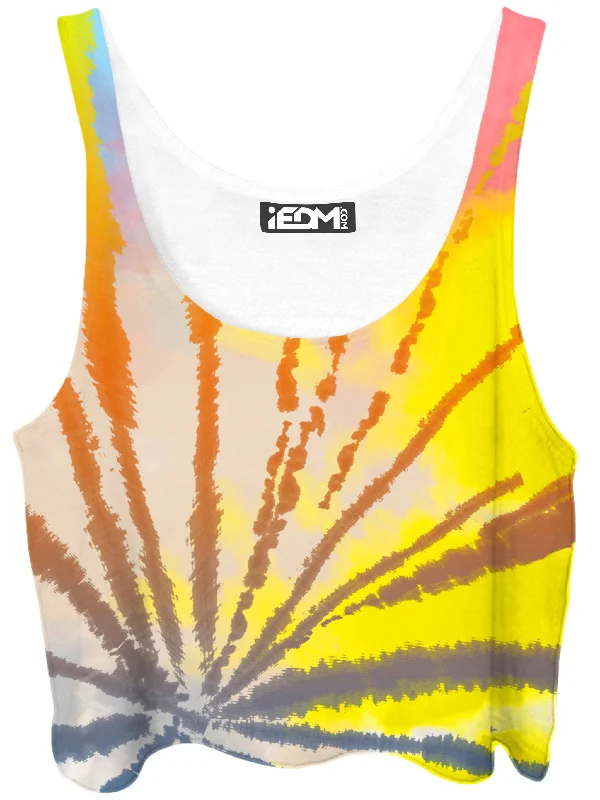 Sunrise Tie Dye Crop Top Houndstooth Herringbone Solid