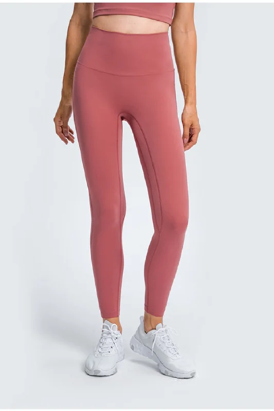 High Rise Ankle-Length Yoga Leggings Fashionable Fitted Workout Leggings