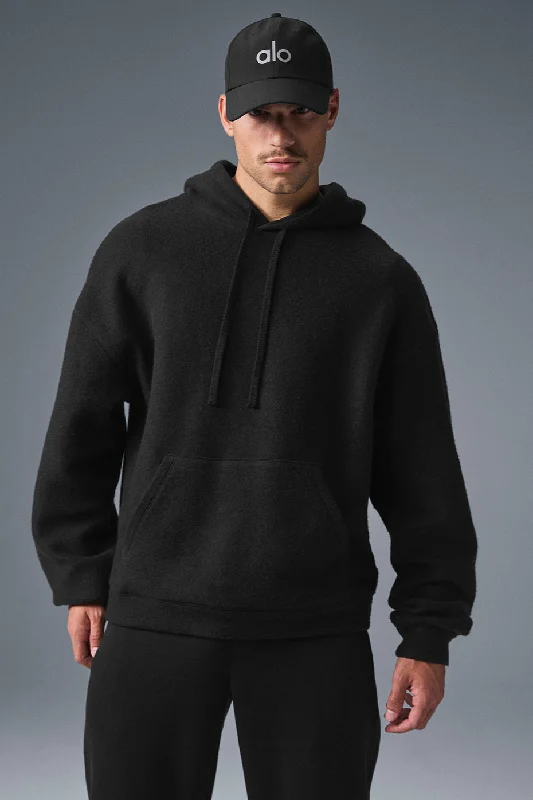 Triumph Restore Hoodie - Black Hoodie with Belted Waist Structured Tailored