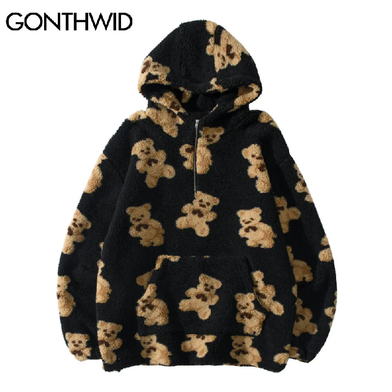Fleece Fuzzy Hooded Sweatshirt Streetwear Hip Hop Bear Print Half Zipper Fluffy Pullover Hoodies Harajuku Casual Hoodie Tops Hoodie with Pattern Geometric Abstract Fleece Fuzzy Hooded Sweatshirt Streetwear Hip Hop Bear Print Half Zipper Fluffy Pullover Hoodies Harajuku Casual Hoodie Tops Hoodie with Pattern Geometric Abstract