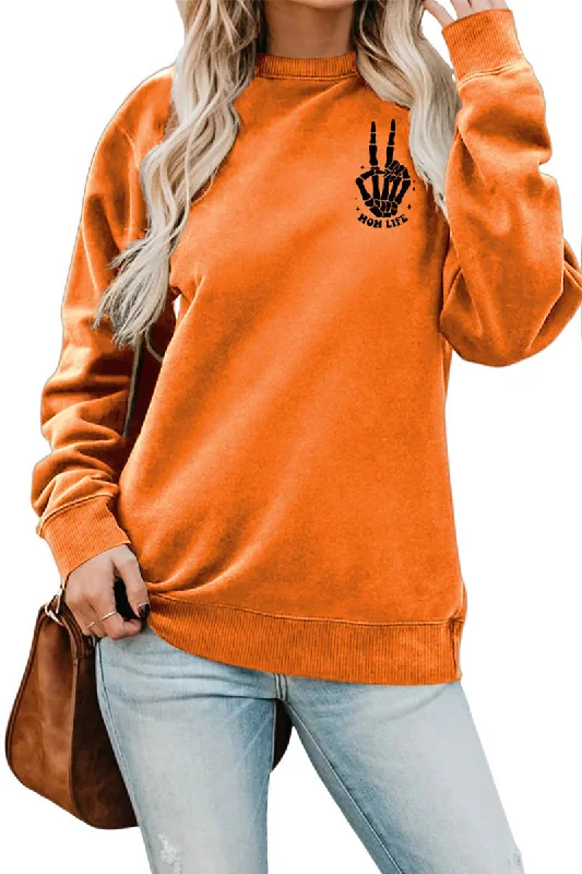 WOMEN LETTERING PRINT LOOSE FIT PULLOVER TOP Oversized Cozy Pullover