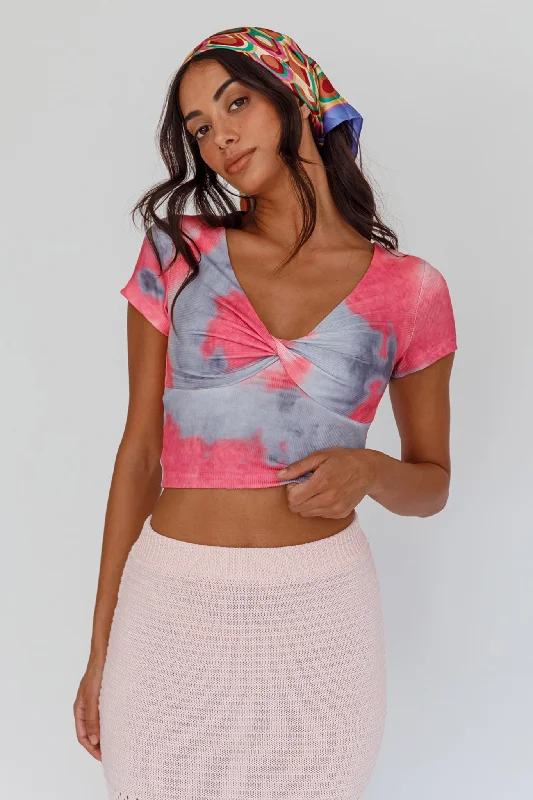 Chase Your Bliss Twist Crop Top Candy Wool Fabric Cashmere Fabric Tweed Fabric