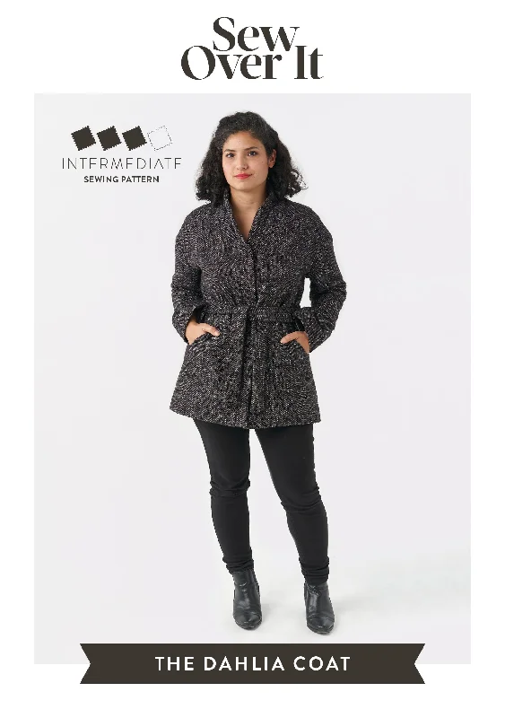 Dahlia Coat PDF Sewing Pattern Elasticated Drawstring Belted