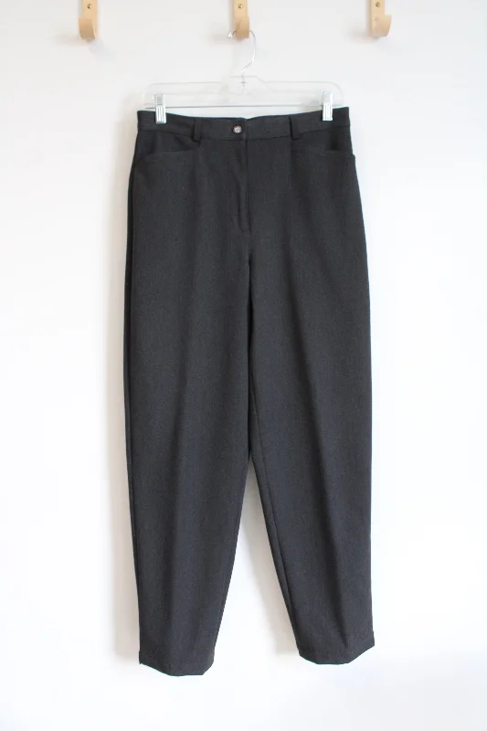 Talbots Vintage Dark Gray Stretch Trouser Pants | 8 High Waist Slim Fit Ankle Length Talbots Vintage Dark Gray Stretch Trouser Pants | 8 High Waist Slim Fit Ankle Length