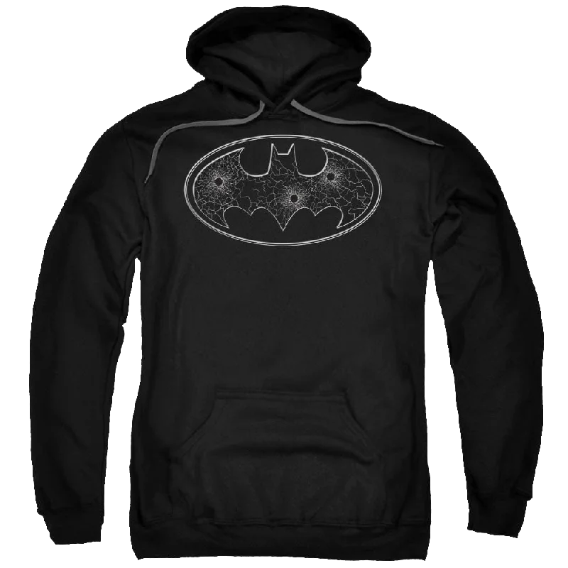 Batman Glass Hole Logo - Pullover Hoodie Square Neck Pullover