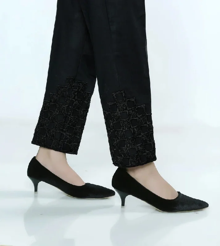 Lakhany 01 Piece Embroidered Stitched Trousers LSM-T-1599-Black Trousers Handmade Artisanal Lakhany 01 Piece Embroidered Stitched Trousers LSM-T-1599-Black Trousers Handmade Artisanal