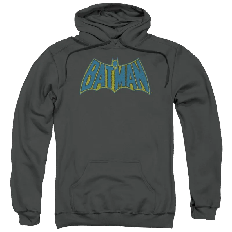 Batman Sketch Logo - Pullover Hoodie Fitted Ribbed Sweater