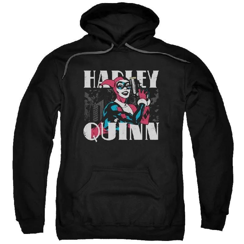 Batman Harley Bold - Pullover Hoodie Deep Neck Pullover